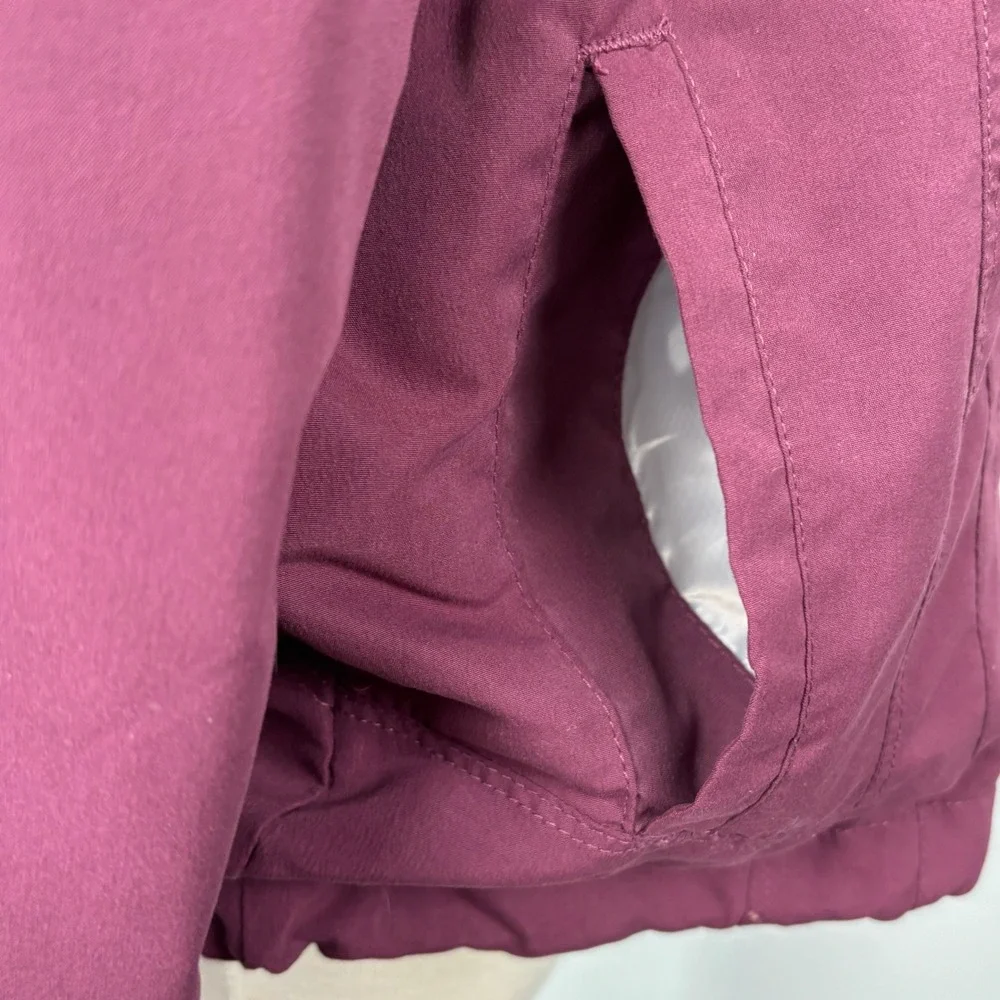 East West‎ Women's Burgundy Hooded Zip Jacket XL Mesh Lined Windbreaker